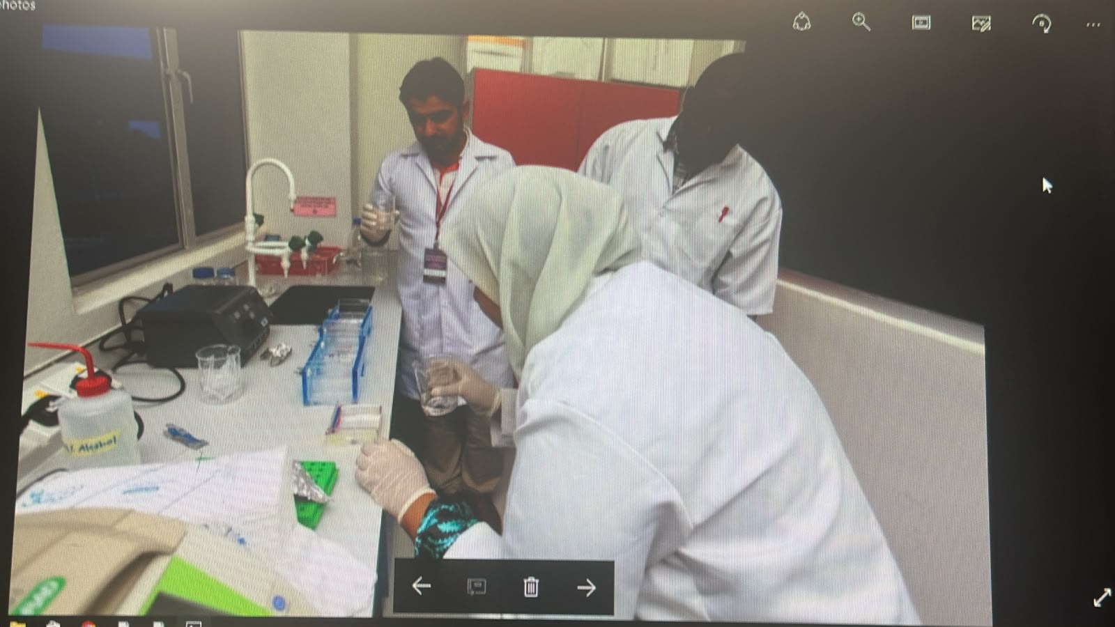 Participants learning laboratory techniques