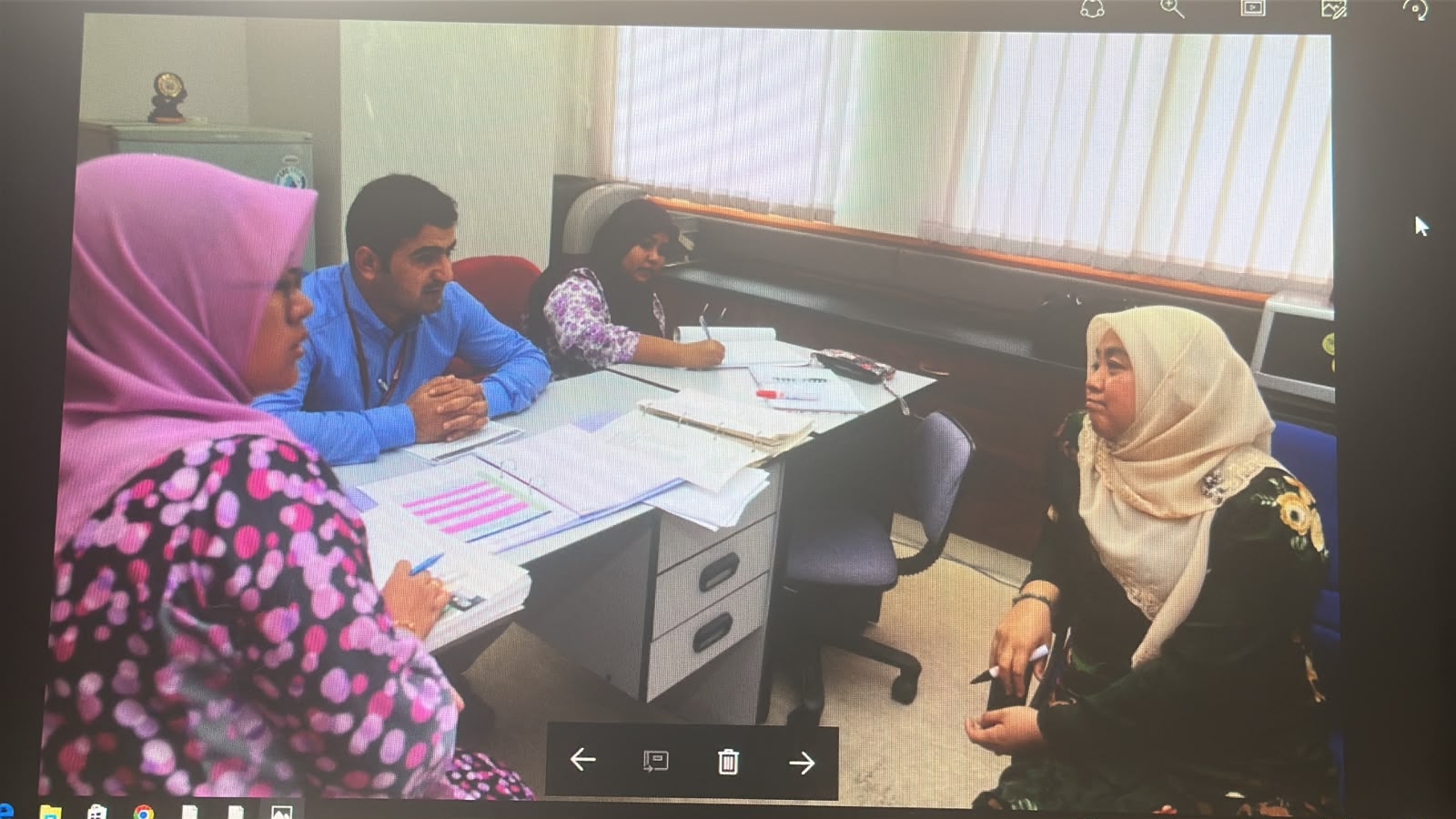 Participants discussing professional training