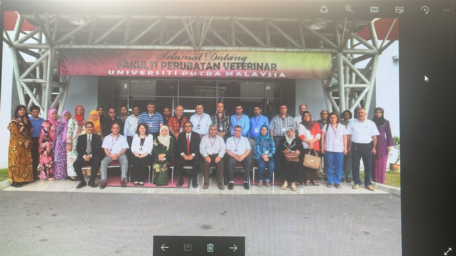 Group photo at a veterinary training venue in Malaysia