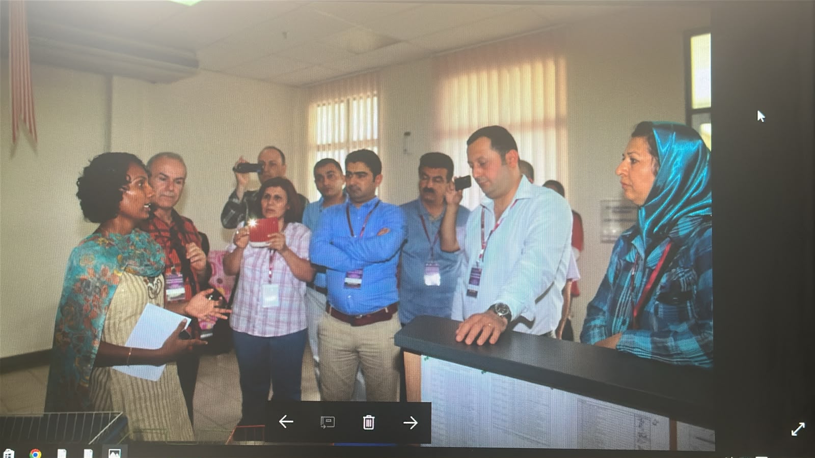 Participants at a professional training demonstration